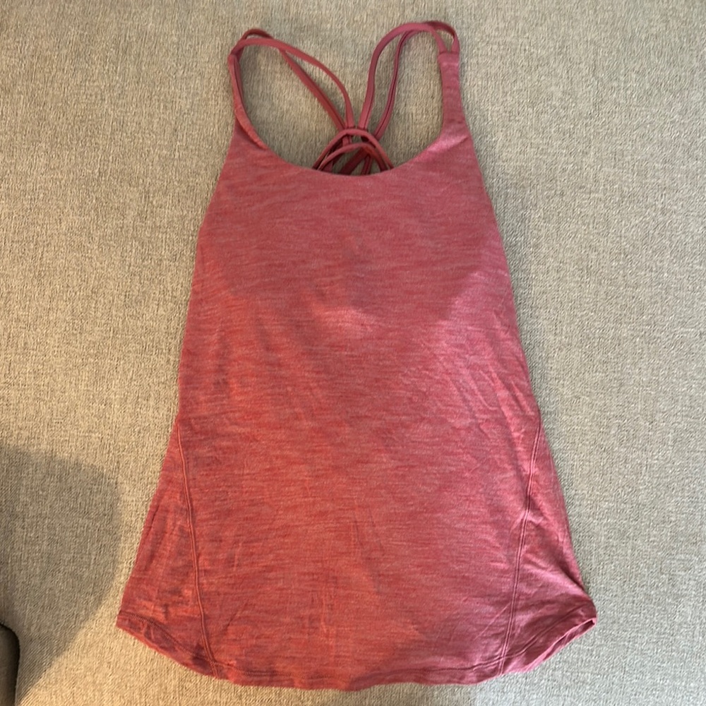 Lululemon Athletica Orange Pink Sleeveless Backless Tank
